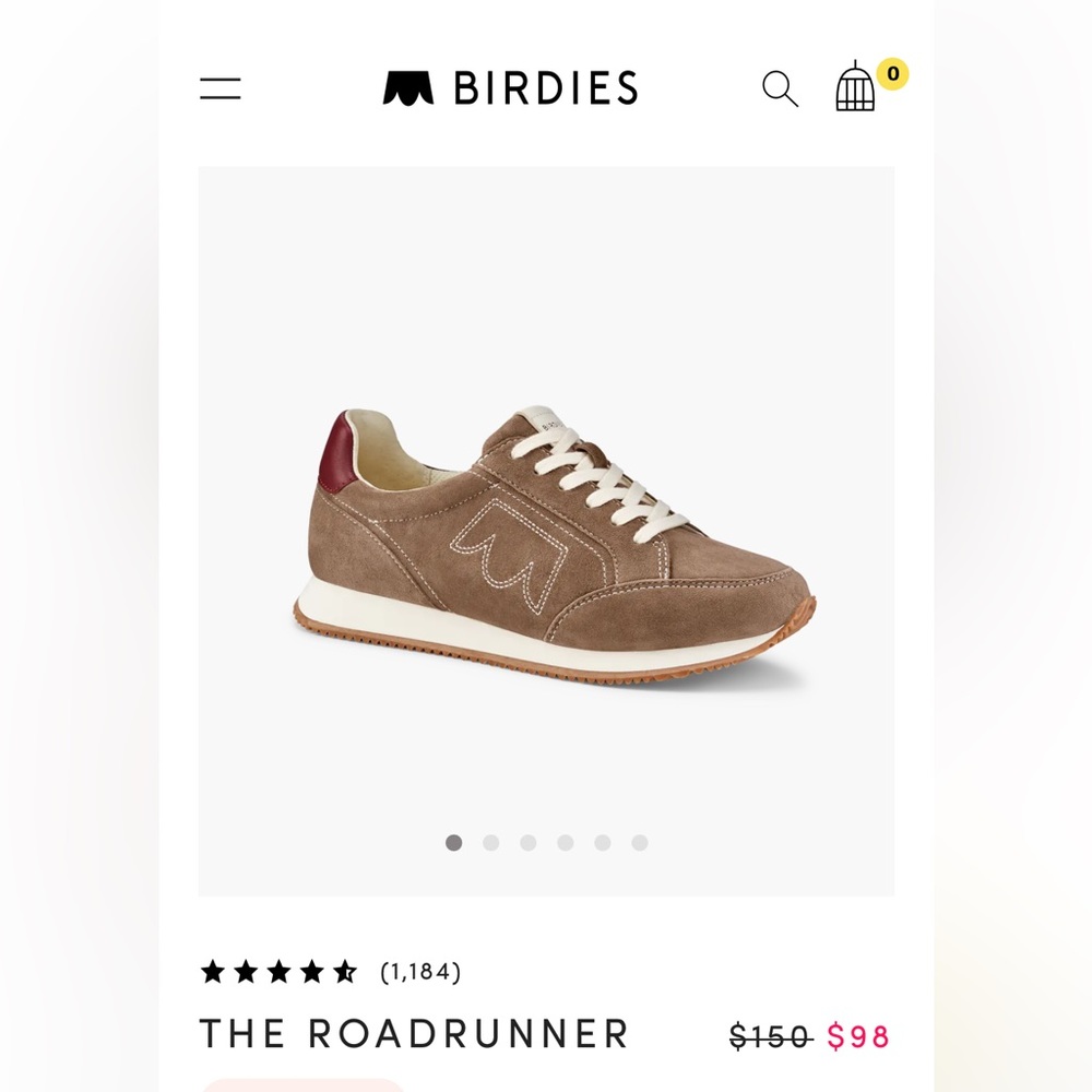 Birdies The Roadrunner Sneaker Chai Spice Suede Size 10.5